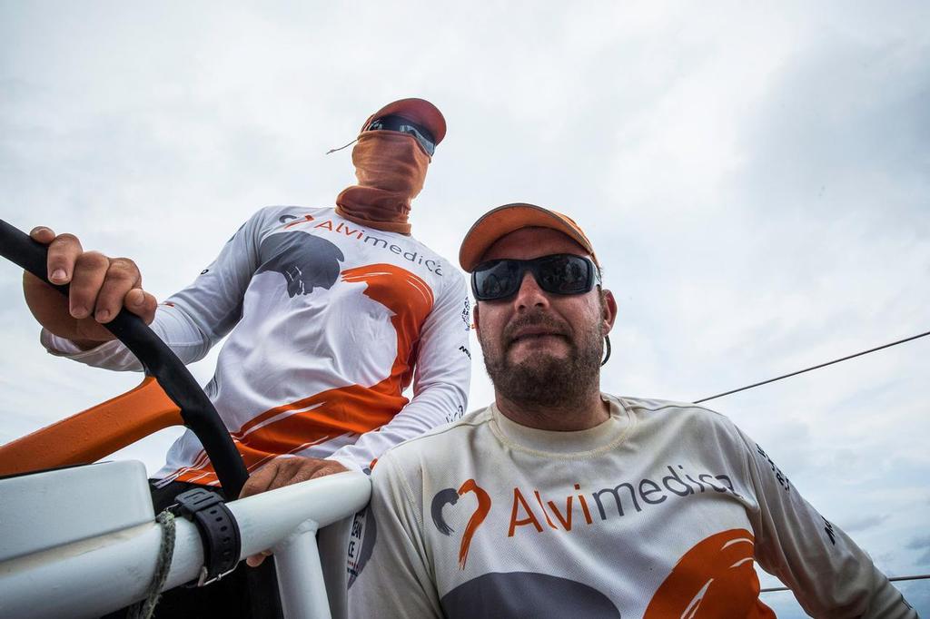 Team Alvimedica’s Kiwis Ryan Houston (R) and Dave Swete (L) look ahead towards their home country of New Zealand. ©  Amory Ross / Team Alvimedica