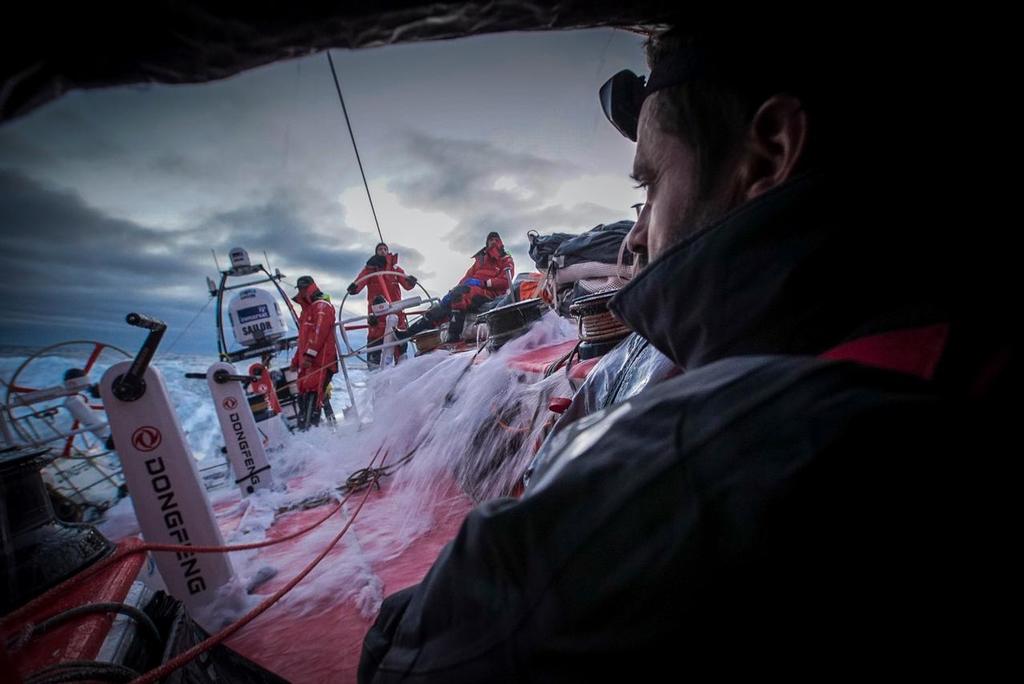 March 26, 2015. Leg 5 to Itajai onboard Dongfeng Race Team. Day 8. Pascal Bidegorry enjoys the lead © Yann Riou / Dongfeng Race Team