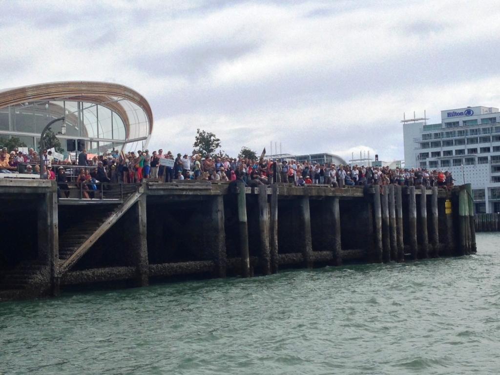Crowds line Queens Wharf photo copyright Colin Preston taken at  and featuring the  class