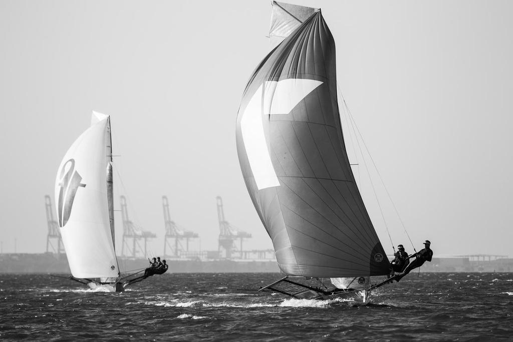 Gotta Love It 7 Leading Thurlow Fisher Lawyers during the final downwind of race two. © Andrew Gough