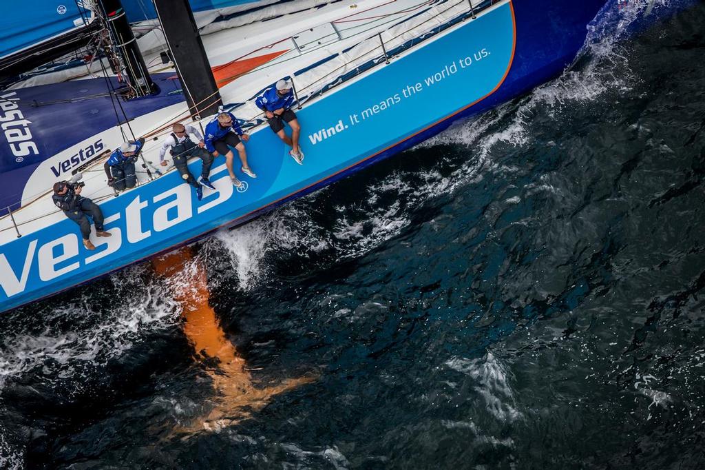 The VO65 features a canting keel pin angled at 6 degrees - In-Port race in Cape Town: Team Vestas Wind. photo copyright  Ainhoa Sanchez/Volvo Ocean Race taken at  and featuring the  class