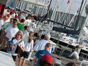 Sailors crowd the docks at Bayview Yacht Club in preparation for one of the club’s many seasonal regattas. photo copyright Martin Chumiecki taken at  and featuring the  class