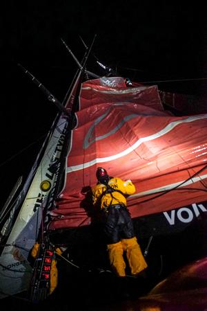 March 30, 2015. Leg 5 to Itajai onboard Dongfeng Race Team. Day 12. Dongfeng Race Team broke its mast early on Monday (GMT, March 30) but fortunately nobody has been injured and there is no immediate danger to the crew. photo copyright Yann Riou / Dongfeng Race Team taken at  and featuring the  class