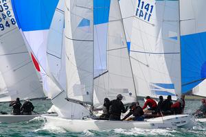 Sydney’s Adolescence in the middle of the action – Steve Billingham, William Lewis and Jarvis Tilly. - 2015 Etchells Victorian State Championship photo copyright Teri Dodds http://www.teridodds.com taken at  and featuring the  class
