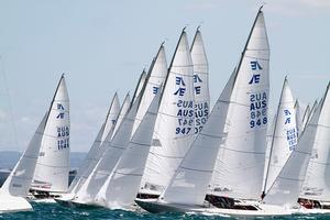 Fresh breezes meant the wall of Etchells at a start were all at full speed. - 2015 Etchells Victorian State Championship photo copyright Teri Dodds http://www.teridodds.com taken at  and featuring the  class