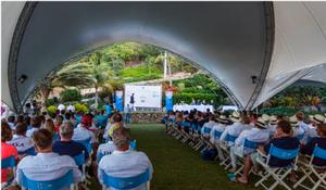 Final prize giving on the lawns of YCCS Virgin Gorda - Rolex Swan Cup Caribbean 2015 photo copyright Nautor's Swan/Carlo Borlenghi taken at  and featuring the  class