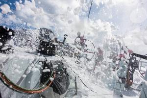 Onboard Team SCA - Wind and big waves. Team SCA are sending it fast and in the right direction - Leg five to Itajai - Volvo Ocean Race 2015 photo copyright Anna-Lena Elled/Team SCA taken at  and featuring the  class