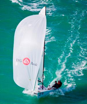 Somers Kempe and company from Bermuda have the experience in breezy conditions. - 2015 EFG Pan-American Championship Miami photo copyright Viper 640 http://viper640.org/ taken at  and featuring the  class