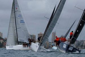 NSW title fleet on Sydney Harbour - Aberdeen Asset Management 2015 Farr 40 NSW State Title photo copyright Pete Harmsen http://www.peteharmsen.com/ taken at  and featuring the  class