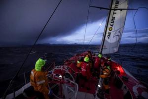 Onboard Dongfeng Race Team - The team enters the Beagle channel on its way to Ushuaia - Volvo Ocean Race 2015 photo copyright  Sam Greenfield / Volvo Ocean Race taken at  and featuring the  class