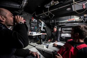 Onboard MAPFRE - Coffee and shave time is always fun with the guys - Leg five to Itajai -  Volvo Ocean Race 2015 photo copyright Francisco Vignale/Mapfre/Volvo Ocean Race taken at  and featuring the  class