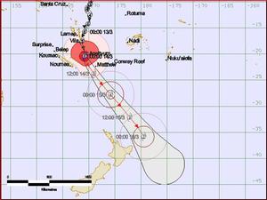 Latest TC forecast track map issued by RSMC Nadi at 2:18pm. photo copyright MetService taken at  and featuring the  class