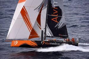 Team Alvimedica leads the Volvo Ocean 65 fleet around Cape Horn - Volvo Ocean Race 2015 photo copyright Rick Tomlinson/Volvo Ocean Race http://www.volvooceanrace.com taken at  and featuring the  class