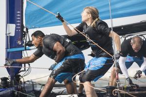 The Wave, Muscat - Sarah Ayton and Nasser Al Mashari - Extreme Sailing Series 2015 photo copyright Mark Lloyd http://www.lloyd-images.com taken at  and featuring the  class