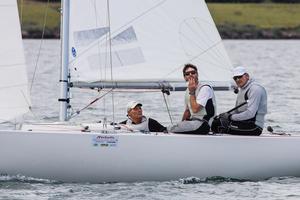 Sitting this one out – Triad – Bill Browne, Jake Newman and John Bertrand. - 2015 Etchells Victorian State Championship photo copyright  John Curnow taken at  and featuring the  class