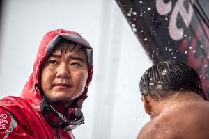 Wolf onb?oard lea?rning to? deal wi?th the t?ough wea?ther con?ditions - Volvo Ocean Race 2014-15 photo copyright Dongfeng Race Team taken at  and featuring the  class