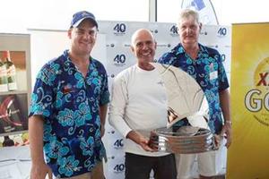SYC Josh Belsham, Winner Duncan Hine from Alive and SYC Commodore Phil Short - SYC’s XXXX Sail Paradise, 2015 photo copyright Southport Yacht Club/Sail Paradise taken at  and featuring the  class