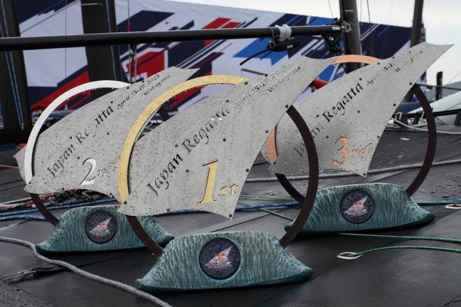 Trophies await - Red Bull Foiling Generation Search - Japan April 2015 © Red Bull Extreme Racing 