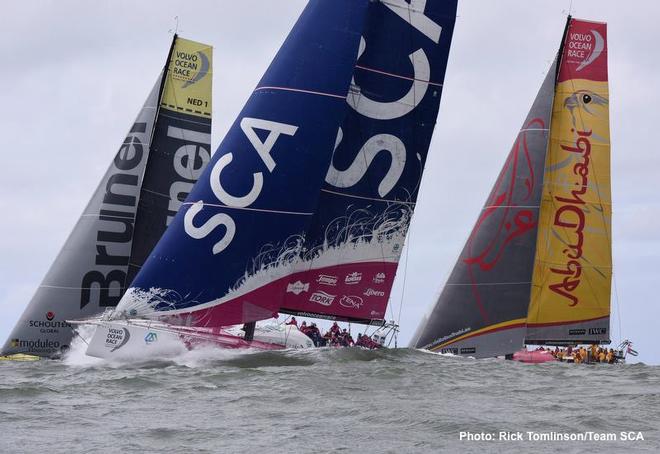 - Team SCA racing in the Practice for the In Port Race at Itajai, Brazil © Rick Tomlinson / Team SCA