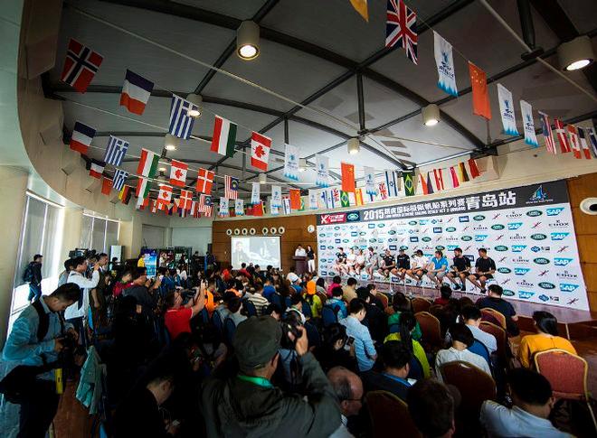 It was a big media turn out to open Act 3, Qingdao 2015 Extreme Sailing Series™ - Extreme Sailing Series™ - Qingdao © Mark Lloyd http://www.lloyd-images.com