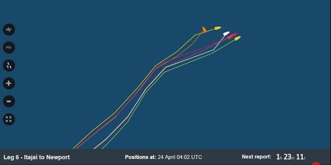 Positions at 24 April 04:02 UTC - Volvo Ocean Race 2015 © Volvo Ocean Race http://www.volvooceanrace.com