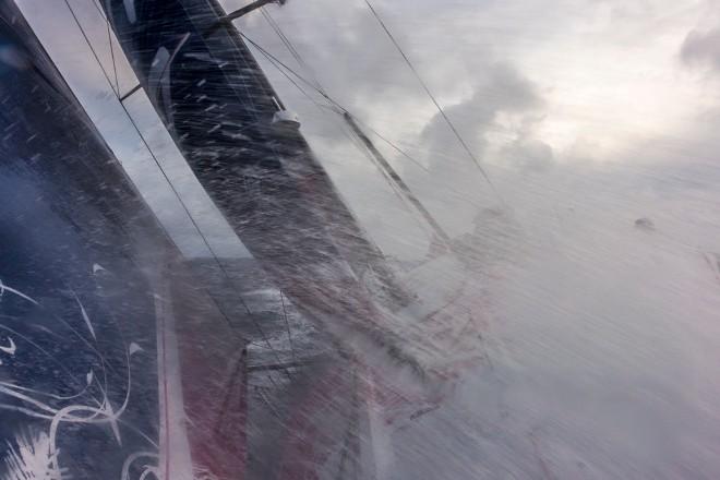 Leg six to Newport onboard Team SCA. Day three. One of many waves crash over the bow of Team SCA. - Volvo Ocean Race 2015 © Corinna Halloran / Team SCA