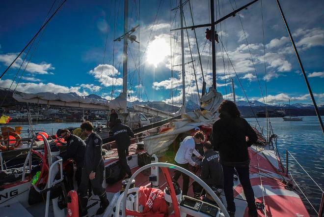 Stunning images just in from Ushuaia. A beautiful place, just not where we expected to be. - Volvo Ocean Race - Dongfeng in Ushuaia © Yann Riou / Dongfeng Race Team