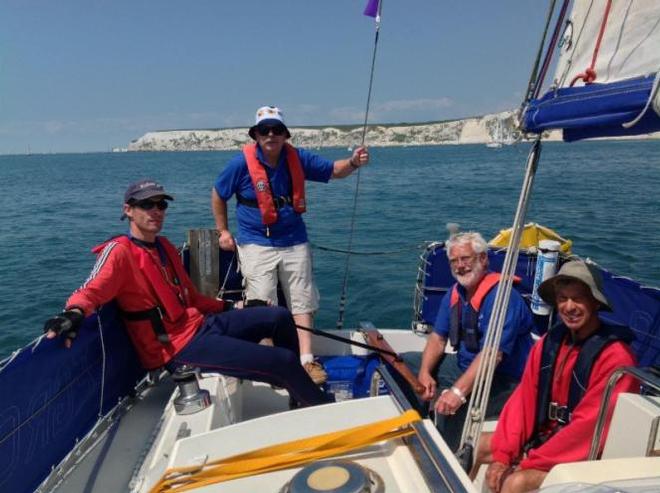 (L-R) Will Winter with Allegro's owner John Ettling, Jem Barnecutt and Ray Davies (both crew from last year) © George Jellicoe
