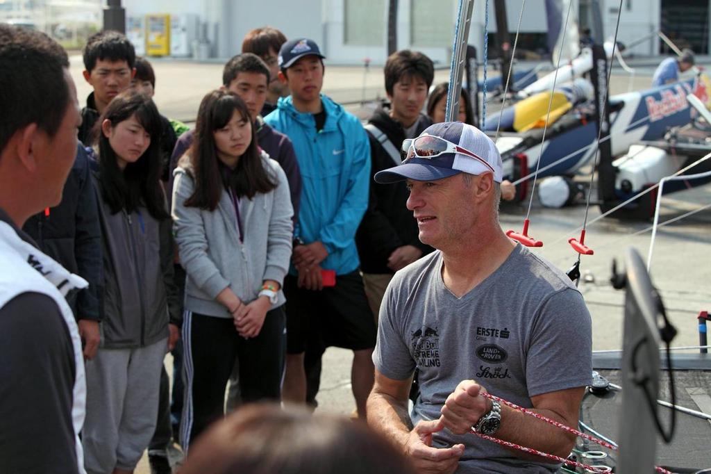 Pre session chat - Red Bull Foiling Generation Search - Japan April 2015 © Red Bull Extreme Racing 