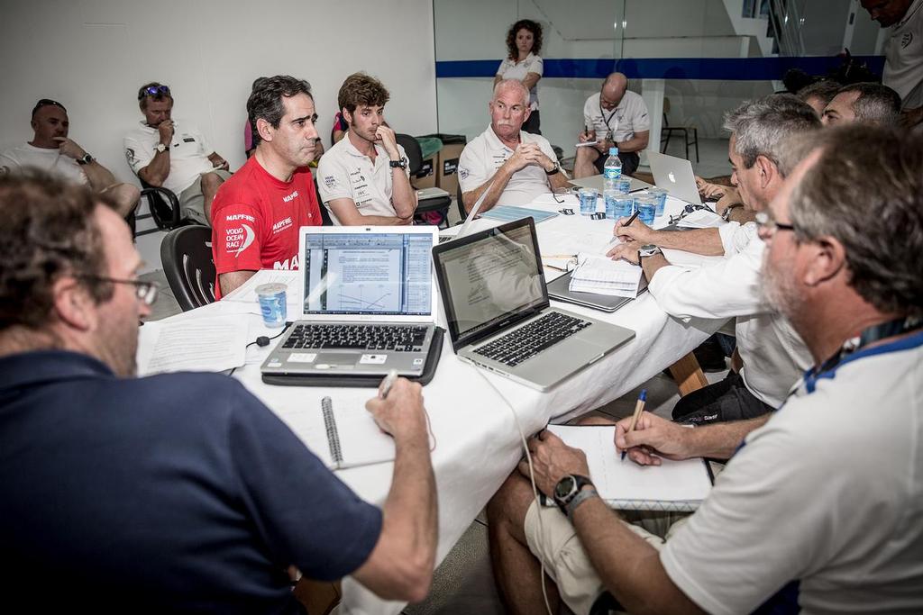 Int Jury Hearing after receiving a report that Mapfre had not followed the correct rules process for repairs at sea. photo copyright Maria Muina / Mapfre http://www.volvooceanrace.com taken at  and featuring the  class