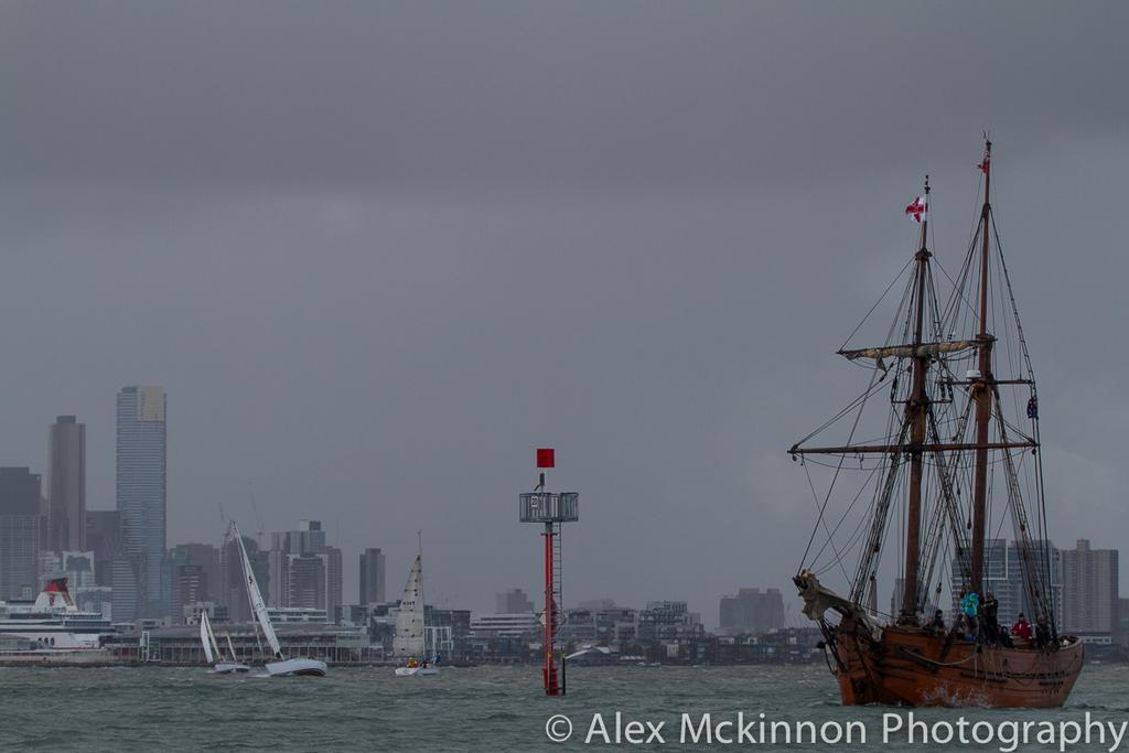 Enterprize and a grey old Melbourne CBD. - 2015Port Phillip Women's Championship Series photo copyright  Alex McKinnon Photography http://www.alexmckinnonphotography.com taken at  and featuring the  class