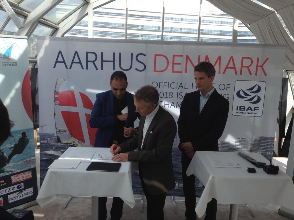 ISAF Worlds 2018, signing of contract in Aarhus, Denmark - ISAF Worlds 2018 Aarhus photo copyright Dan Ibsen taken at  and featuring the  class