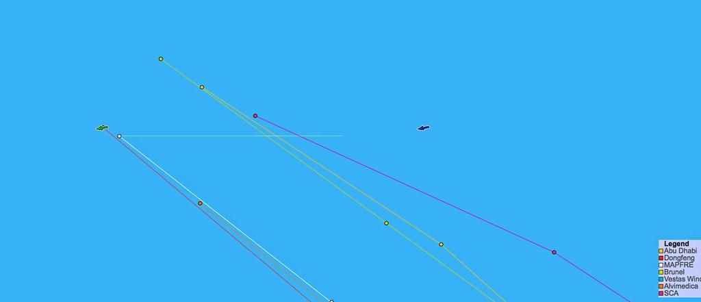 Positions at 1840hrs on April 28, 2015 with the fleet split into two groups of three boats photo copyright PredictWind http://www.predictwind.com taken at  and featuring the  class