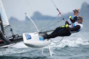 Nacra 17- Day 1, ISAF Sailing World Cup Hyeres 2015 photo copyright ISAF  taken at  and featuring the  class