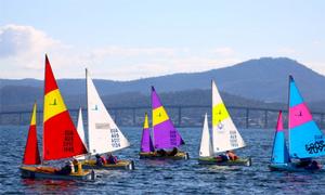 303 doubles head for the mark - 2015 Australian Hansa Class Championships photo copyright Sam Tiedemann taken at  and featuring the  class