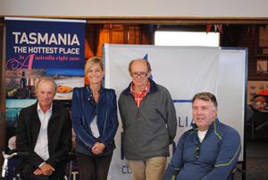 Chris Symonds, MP Elise Archer, Hansa Sailing’s Chris Mitchell and Russell Phillips at AHCA Nationals opening photo copyright Sam Tiedemann taken at  and featuring the  class
