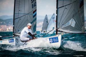Giles Scott - Finn - ISAF Sailing World Cup Hyeres photo copyright Gabor Cserta taken at  and featuring the  class