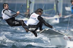 Bradley Funk and Trevor Burd - ISAF Sailing World Cup Hyeres 2015 photo copyright  Franck Socha / ISAF Sailing World Cup Hyeres http://swc.ffvoile.fr/ taken at  and featuring the  class
