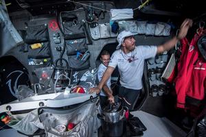 Leg six to Newport onboard Dongfeng Race Team. Day five. Close quarters - Volvo Ocean Race 2015 photo copyright Sam Greenfield/Dongfeng Race Team/Volvo Ocean Race taken at  and featuring the  class