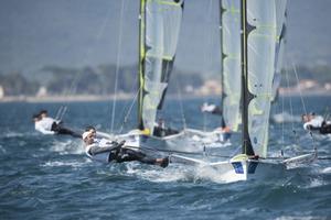 Jacopo Plazzi - Umberto Molineris - ISAF Sailing World Cup Hyeres 2015 photo copyright  Franck Socha / ISAF Sailing World Cup Hyeres http://swc.ffvoile.fr/ taken at  and featuring the  class