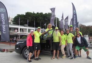 Kim Clinton (third from left) and Holy Cow! crew with the Land Rover - Great Veteran Race photo copyright CYCA Staff - copyright taken at  and featuring the  class