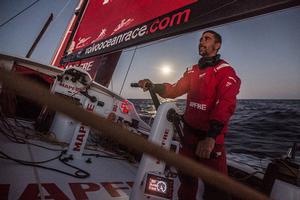 April 04,2015. Leg 5 to Itajai onboard MAPFRE. Day 17.During a wonderfull night moon is out there to light up the sea photo copyright Francisco Vignale/Mapfre/Volvo Ocean Race taken at  and featuring the  class