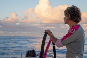 Leg six to Newport onboard Team SCA. Day five. Liz Wardley keeps an eye on Team Brunel to windward as Team SCA and Team Brunel play a game of cat and mouse. - Volvo Ocean Race 2015 photo copyright Corinna Halloran / Team SCA taken at  and featuring the  class