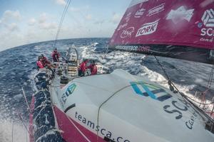 Leg six to Newport onboard Team SCA. Day 10. It's been a wet and wild day on board Team SCA! - Volvo Ocean Race 2015 photo copyright Corinna Halloran / Team SCA taken at  and featuring the  class