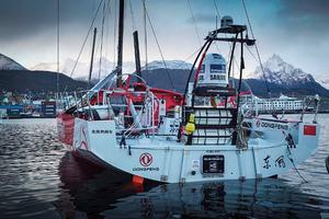 Stunning images just in from Ushuaia. A beautiful place, just not where we expected to be. - Volvo Ocean Race - Dongfeng in Ushuaia photo copyright Yann Riou / Dongfeng Race Team taken at  and featuring the  class