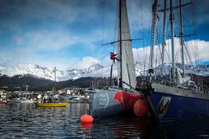 Stunning images just in from Ushuaia. A beautiful place, just not where we expected to be. - Volvo Ocean Race - Dongfeng in Ushuaia photo copyright Yann Riou / Dongfeng Race Team taken at  and featuring the  class