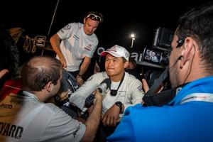Chinese crew members interviewed on arrival in Itajai - Leg 5, Volvo Ocean Race photo copyright  Ainhoa Sanchez/Volvo Ocean Race taken at  and featuring the  class