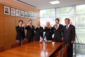 The announcement of the Americas Cup Challenge by Kansai Yacht Club (JPN) photo copyright SoftBank Team Japan / Yoichi Yabe taken at  and featuring the  class