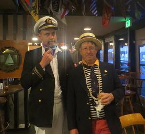 merrick cheney and organizer john dukat in their hoity-toity finery - Beer can opening day photo copyright Richmond Yacht Club taken at  and featuring the  class