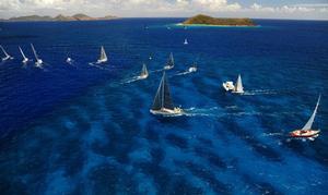 Beautiful in blue - racing in the stunning waters of the British Virgin Islands on the penultimate day of the 2015 BVI Spring Regatta photo copyright Todd VanSickle / BVI Spring Regatta http://www.bvispringregatta.org taken at  and featuring the  class